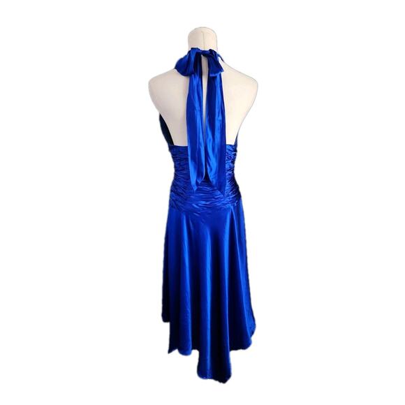 Cache Silk Dress 6 Halter Ruched Waist Vintage Y2K Scarf Hem Fairy Prom Wedding - Picture 3 of 7